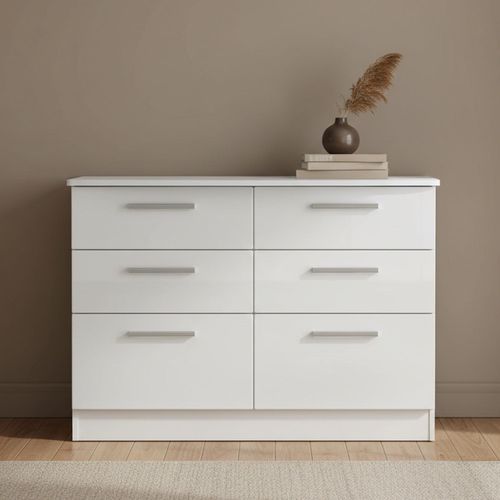 Knightsbridge Chest - Midi - 6 Drawer - White Gloss