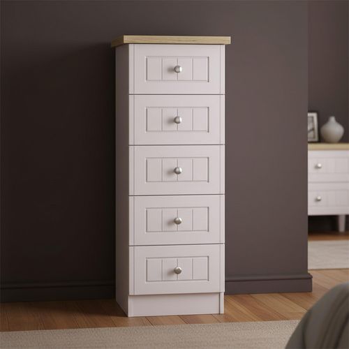Vienna Chest - 5 Drawer - Narrow - Cashmere