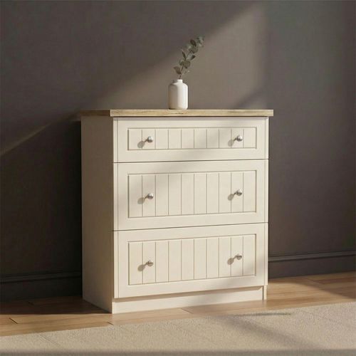 Vienna Chest - 3 Drawer - Deep - Cream