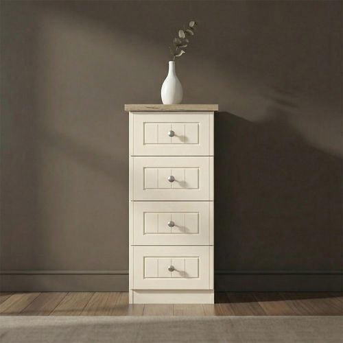 Vienna Chest - 4 Drawer - Narrow - Cream