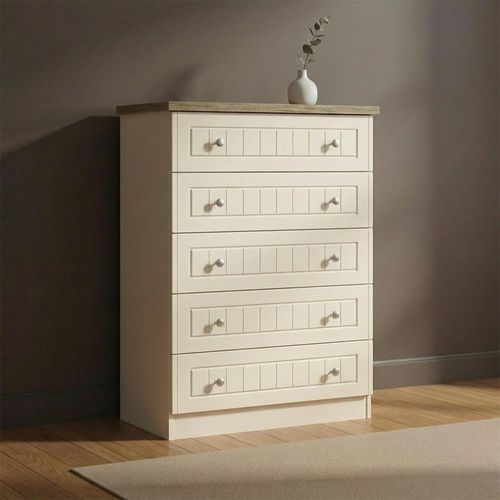 Vienna Chest - 5 Drawer - Cream