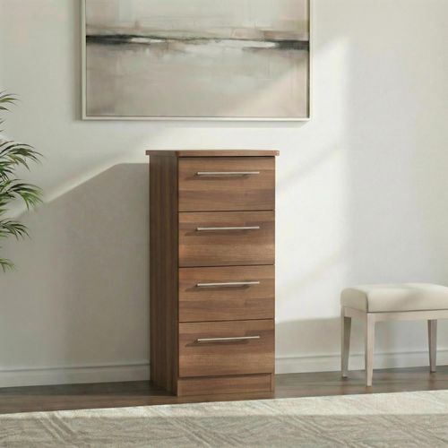 Sherwood Narrow Chest - 4 Drawer - Walnut