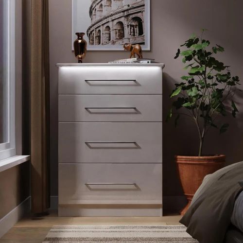 Paris Chest - Deep - 4 Drawer - Cashmere Gloss