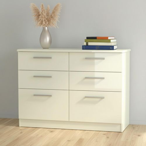 Knightsbridge Chest - 6 Drawer - Midi - Cream Gloss