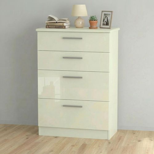 Knightsbridge Deep Chest - 4 Drawer - Cream Gloss