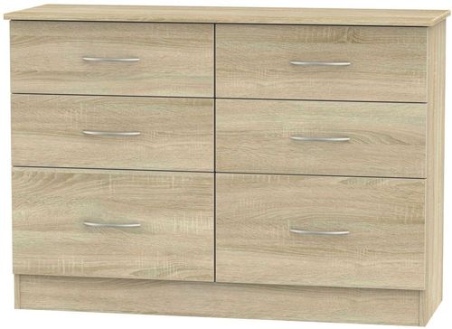 Avon Oak Effect 6 Drawer Midi Chest