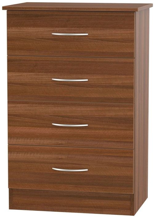 Avon Walnut Effect 4 Drawer Midi Chest