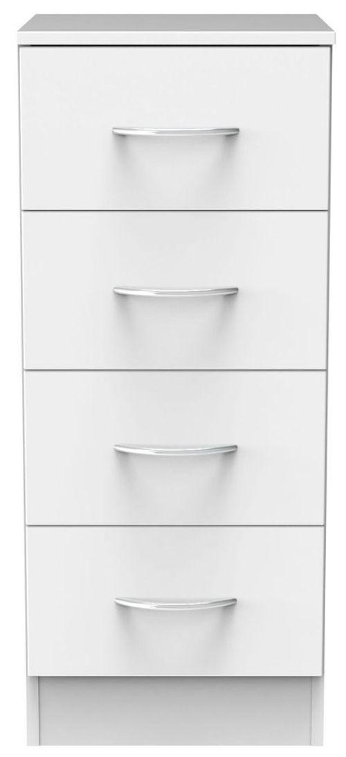 Avon White 4 Drawer Narrow Chest