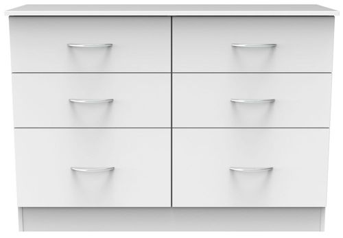 Avon White 6 Drawer Midi Chest