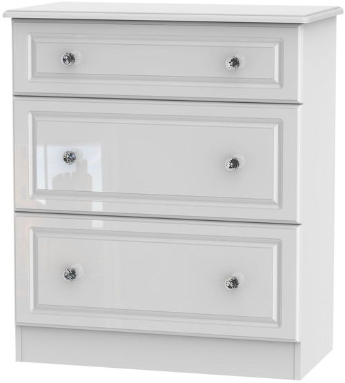 Balmoral White Gloss 3 Drawer Deep Chest