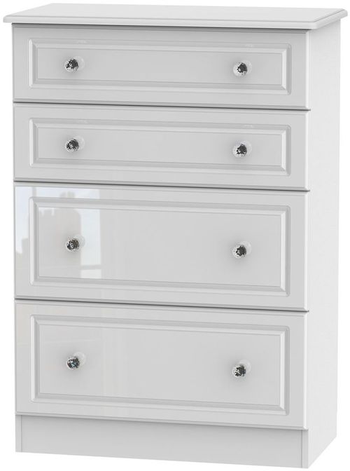Balmoral White Gloss 4 Drawer Deep Chest