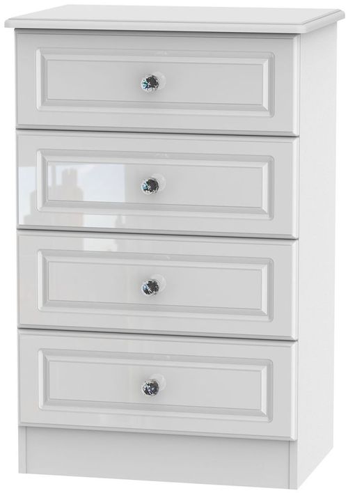Balmoral White Gloss 4 Drawer Midi Chest