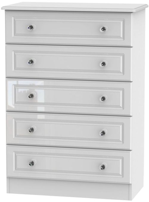 Balmoral White Gloss 5 Drawer Chest