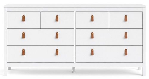 Barcelona White 8 Drawer Wide Dresser