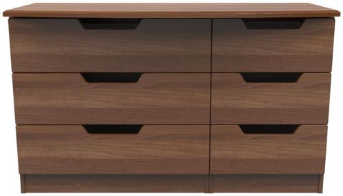 Bella Walnut Effect 6 Drawer Midi Dresser