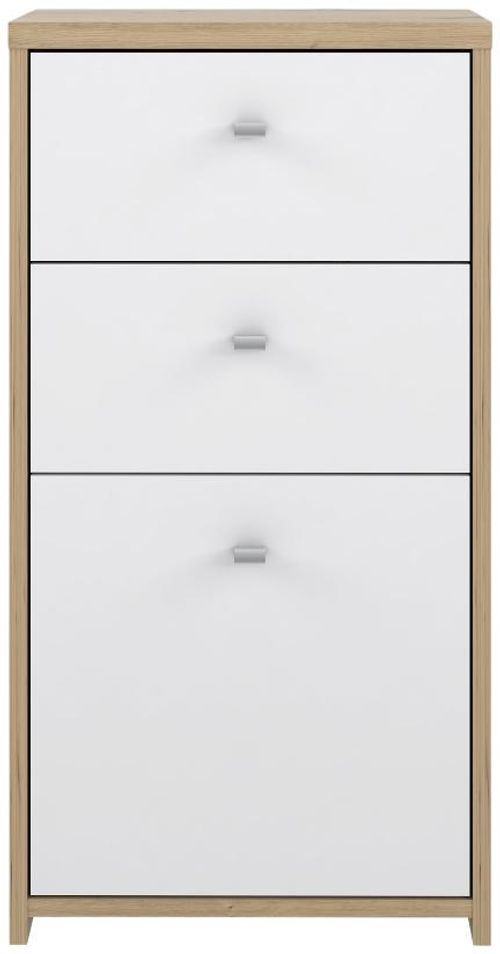 Best Oak and White 2 Drawer 1 Door Cabinet