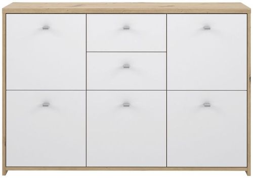 Best Oak and White 2 Drawer 5 Door Wide Chest