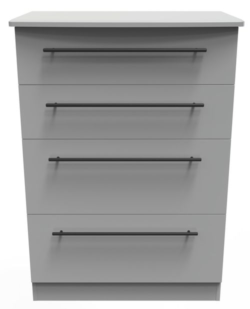 Beverley Grey 4 Drawer Deep Chest