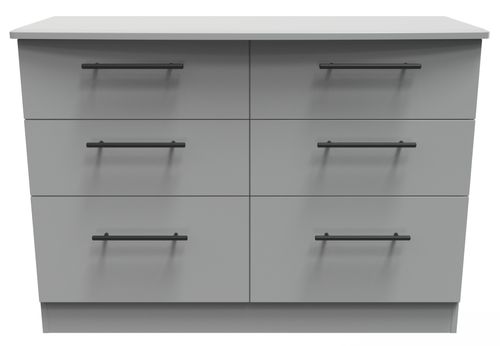 Beverley Grey 6 Drawer Midi Chest