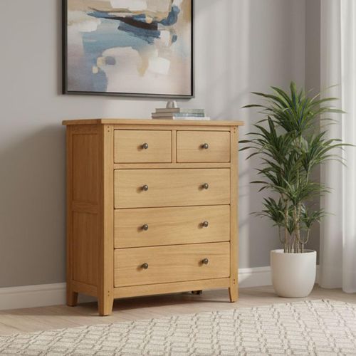 Burford Chest - 2+3 Drawer - Oak