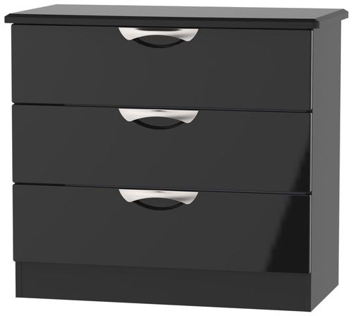 Camden Black Gloss 3 Drawer Small Chest