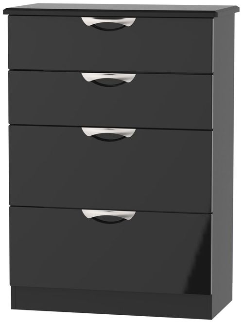 Camden Black Gloss 4 Drawer Deep Chest