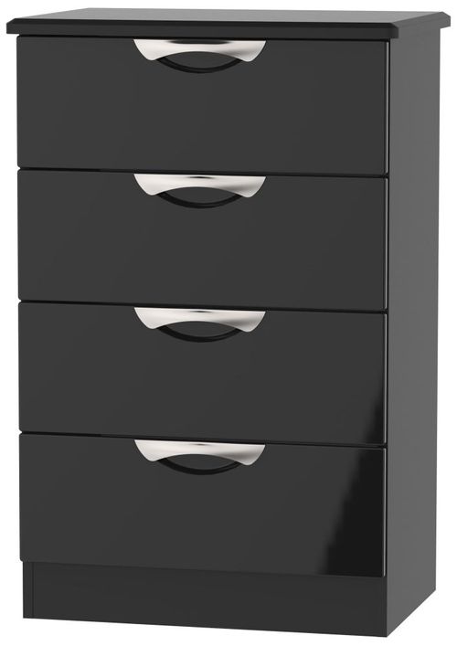Camden Black Gloss 4 Drawer Midi Chest