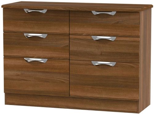 Camden Walnut Effect 6 Drawer Midi Chest