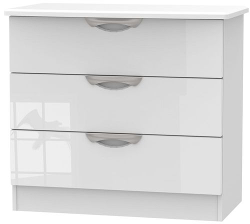 Camden White Gloss 3 Drawer Small Chest