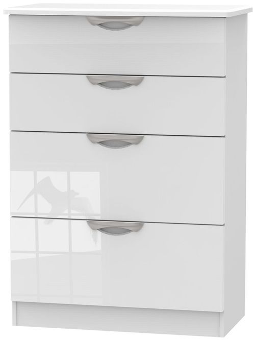 Camden White Gloss 4 Drawer Deep Chest