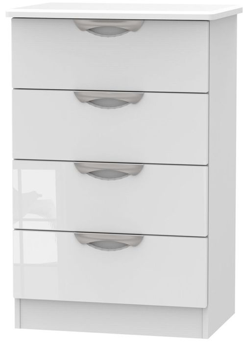 Camden White Gloss 4 Drawer Midi Chest