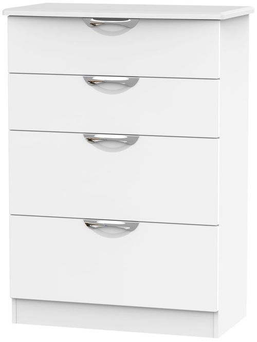 Camden White Matt 4 Drawer Deep Chest