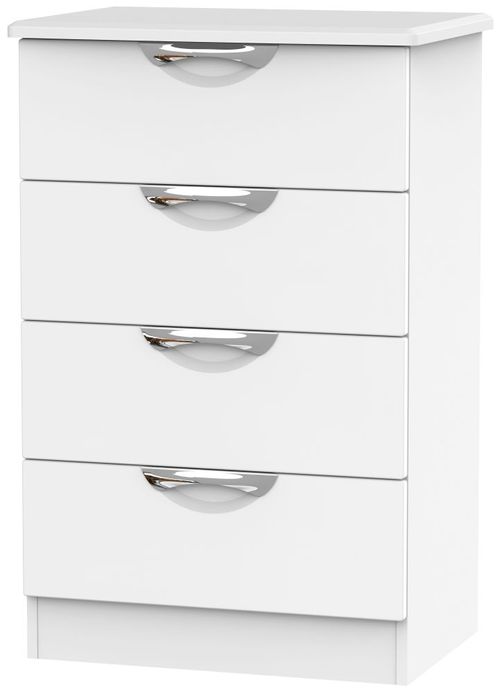 Camden White Matt 4 Drawer Midi Chest