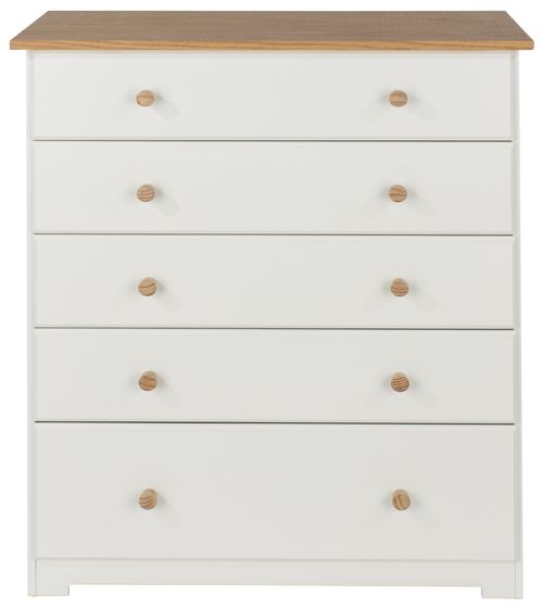 Colorado White 5 Drawer Chest