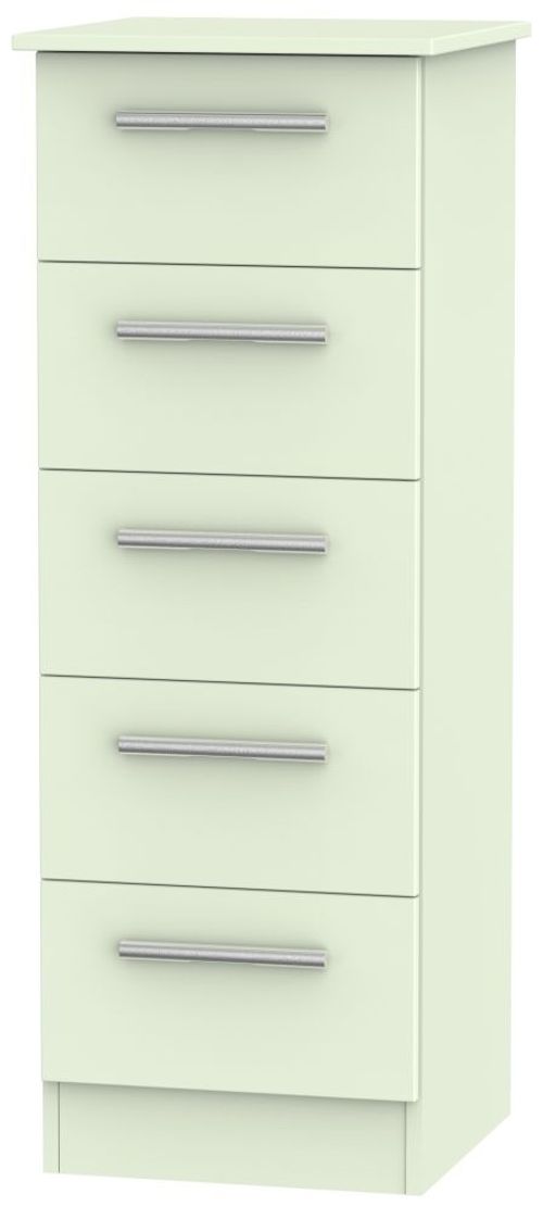 Contrast Cream 5 Drawer Narrow Chest