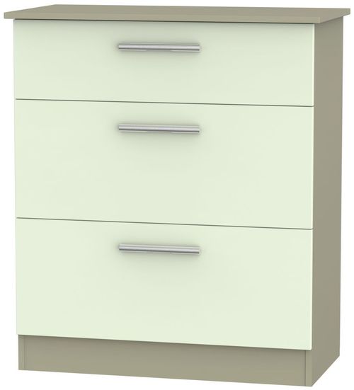 Contrast Cream and Mushroom 3 Drawer Deep Chest