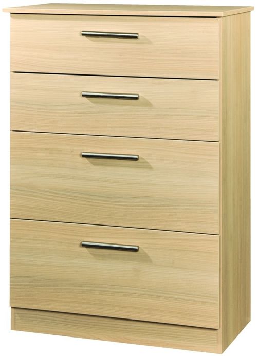 Contrast Elm Wood 4 Drawer Deep Chest