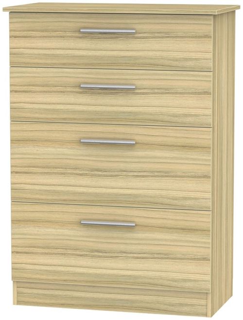 Contrast Modern Oak 4 Drawer Deep Chest