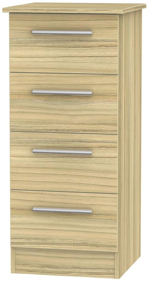 Contrast Modern Oak 4 Drawer Narrow Chest