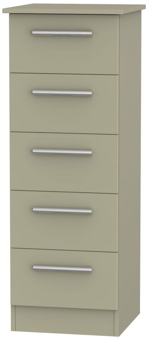 Contrast Mushroom 5 Drawer Narrow Chest
