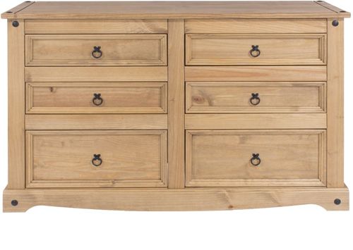 Corona Pine Mexican 6 Drawer Wide Chest 