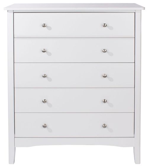 Como White Painted 5 Drawer Chest