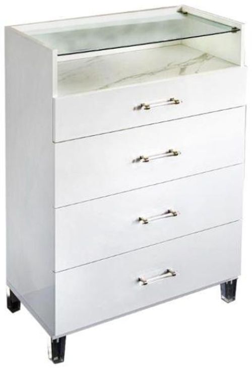 Cristal White Marble Italian 4 Drawer Chest