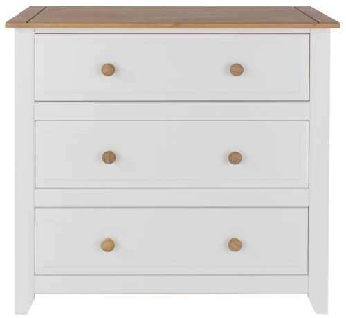 Capri White 3 Drawer Chest