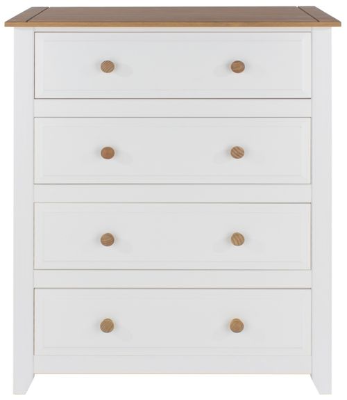 Capri White 4 Drawer Chest