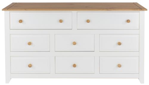 Capri White Multi Drawer Wide Chest