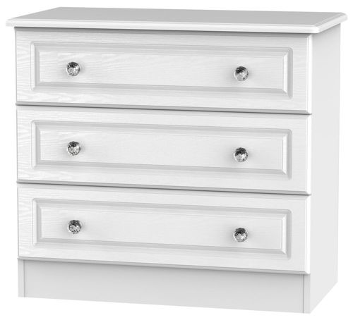 Crystal White 3 Drawer Small Chest