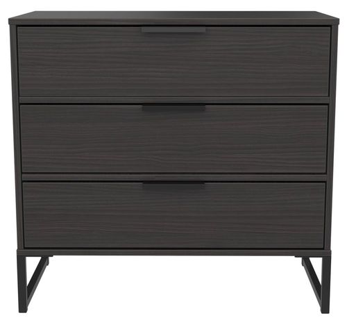 Diego Black 3 Drawer Small Chest