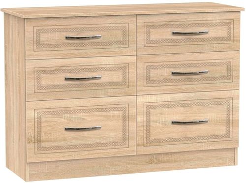 Dorset Oak Effect 6 Drawer Midi Chest