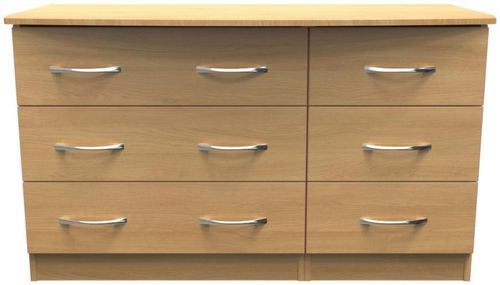 Eve Oak Effect 6 Drawer Midi Dresser